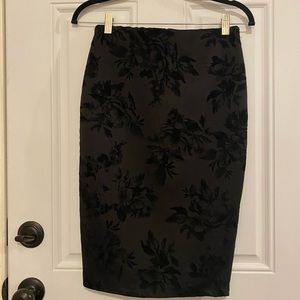 BCX pencil skirt with velvet floral detail